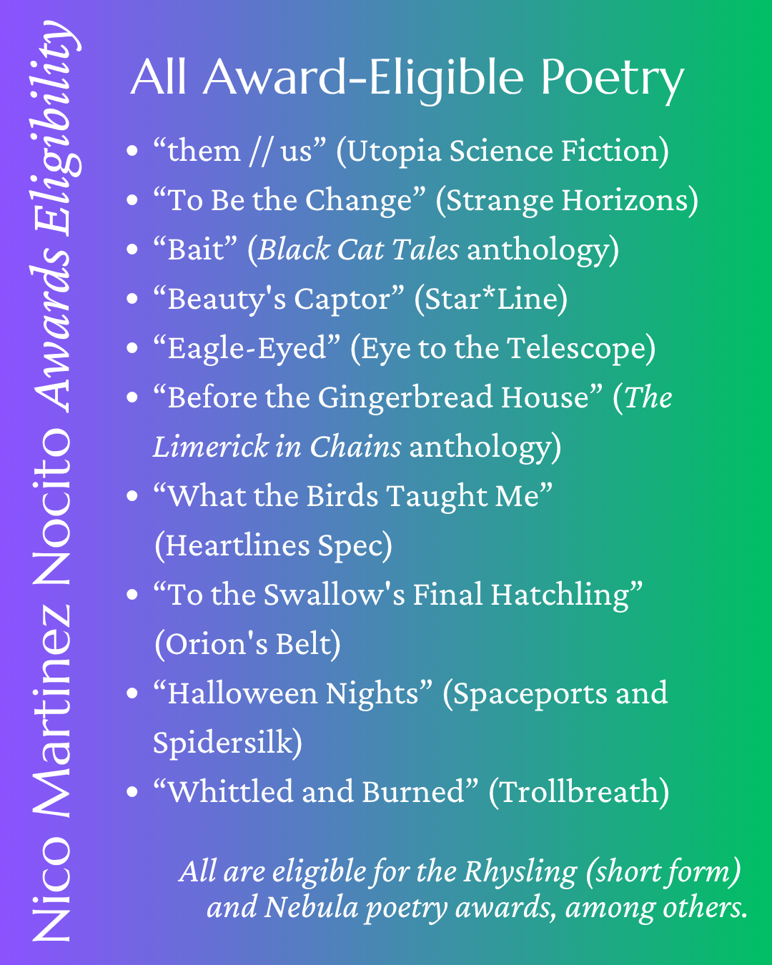 All eligible fiction